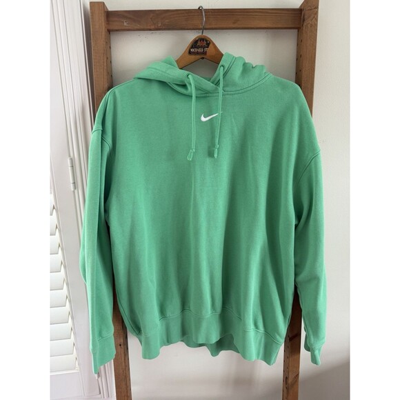 Nike Other - Nike Medium Green Center Swoosh Logo Pullover Hoodie No Pocket